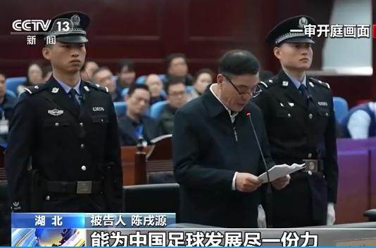 官方：中国足协前主席陈戌源一审被判无期徒刑
